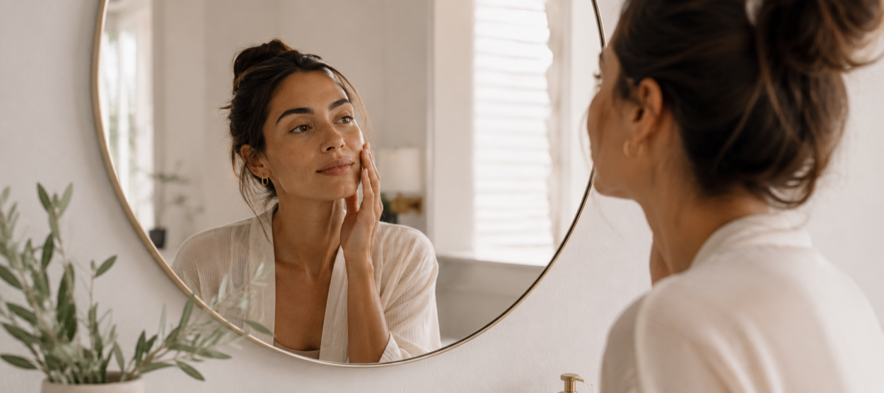Woman applying professional skincare products in Layton Utah