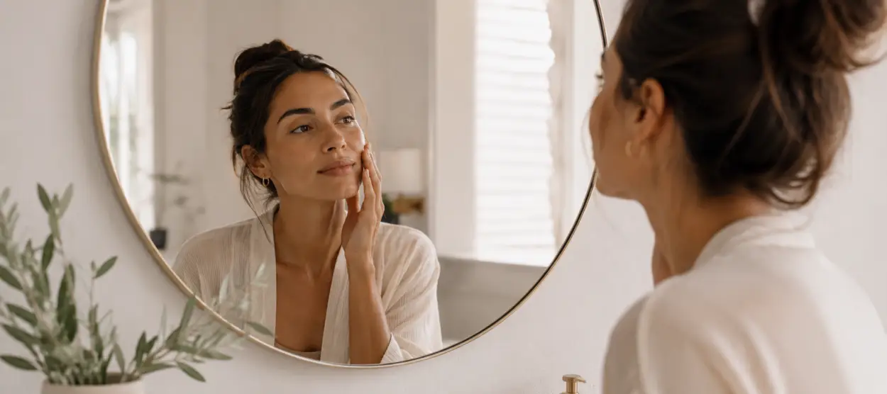 Woman applying professional skincare products in Layton Utah